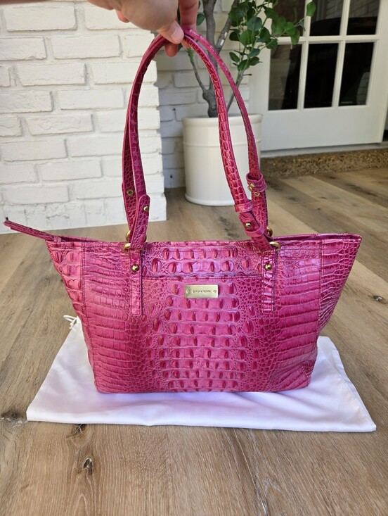Brahmin Handbags - Brahmin Pink Croc-Embossed Tote Bag
